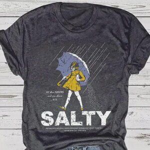 Salty Girl Graphic T-Shirt | Vintage Style Cotton Blend Tee